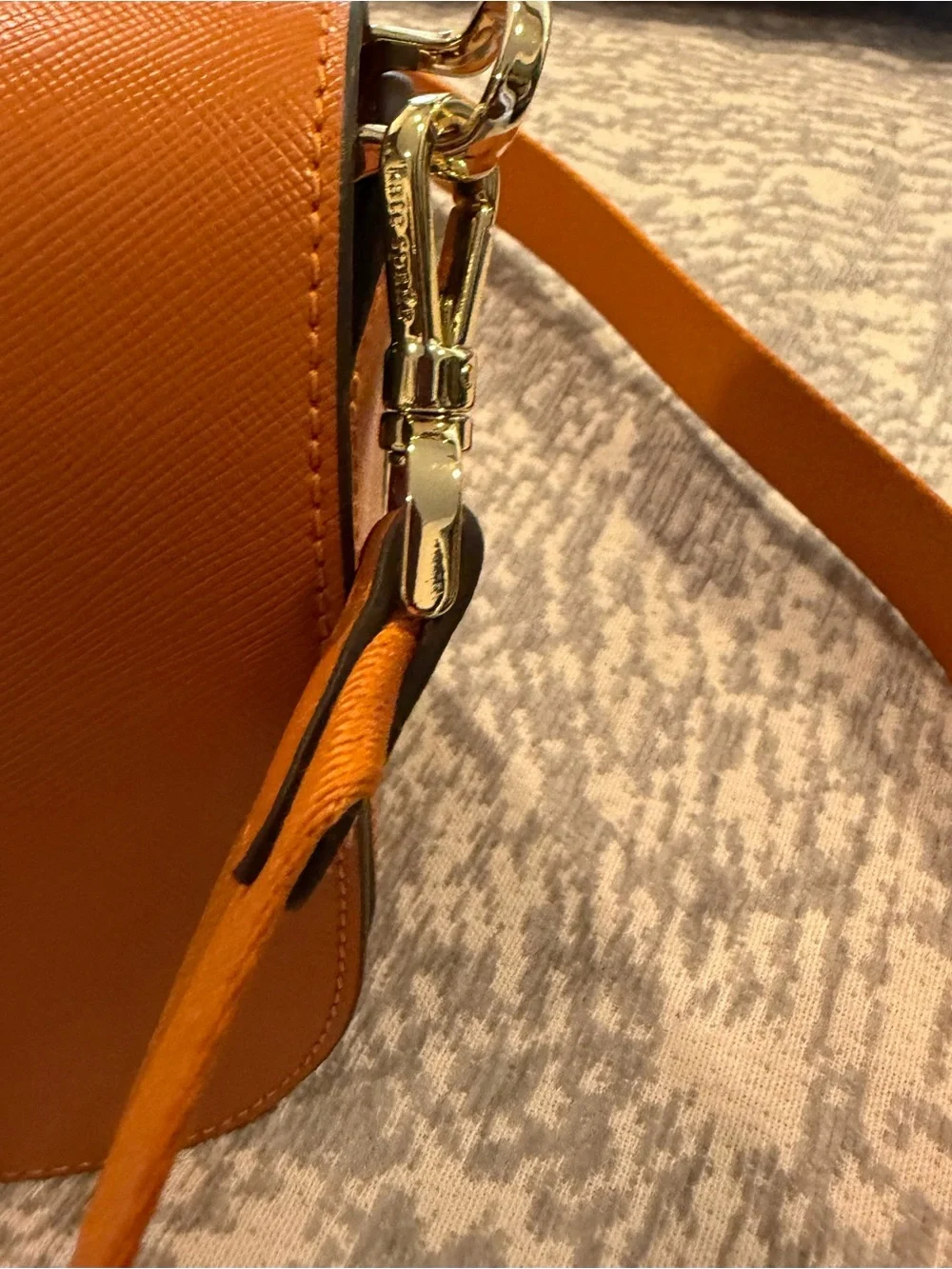 kate spade Orange Saffiano Crossbody with Gold Logo